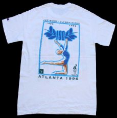 画像3: 90s Championチャンピオン Atlanta 1996 Olympicオリンピック 万国旗 両面プリント コットンTシャツ 白 M (3)