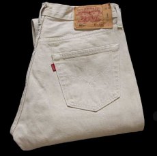 画像1: 90s 英国製 Levi'sリーバイス 501 先染め カラーデニムパンツ ブラウンベージュ w34★ユーロ (1)