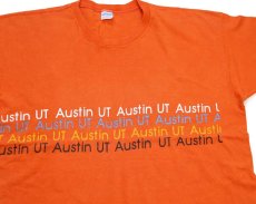 画像1: 70s USA製 Championチャンピオン Austin UT コットンTシャツ オレンジ XL (1)