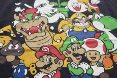 画像4: SUPER MARIO スーパーマリオ ルイージ クッパ ヨッシー ピノキオ クリボー ワリオ キャラクター コットンTシャツ 黒 2XL★特大 (4)