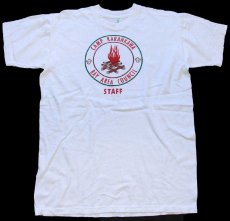 画像2: 60s BSA ボーイスカウト CAMP KARANKAWA BAY AREA COUNCIL 染み込みプリント コットンTシャツ 白 L (2)