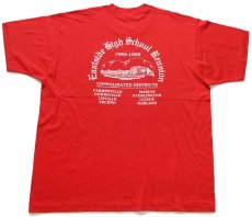 画像3: 90s USA製 Eastside High School Reunion デビル 両面ひび割れプリント Tシャツ 赤 XXL★特大 (3)