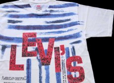 画像1: 90s イタリア製 Levi'sリーバイス オールオーバープリント コットンTシャツ 白★ユーロ (1)