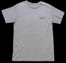 画像2: 90s USA製 patagoniaパタゴニア Beneficial T's オーバルロゴ オーガニックコットンTシャツ グレーベージュ S (2)