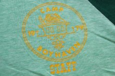 画像4: 70s BSA ボーイスカウト 1979 CAMP BOYHAVEN STAFF ラグランTシャツ 杢グリーン×緑 (4)