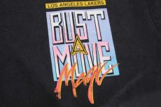 画像4: 90s NBA LOS ANGELES LAKERS レイカーズ Magic Johnson マジック ジョンソン BUST A MOVE コットンTシャツ 黒 L (4)