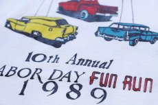 画像4: 80s USA製 Fabulous Fifties LABOR DAY FUN RUN 1989 リンガーTシャツ 白×赤 XL (4)