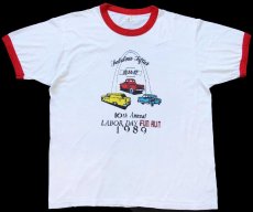 画像2: 80s USA製 Fabulous Fifties LABOR DAY FUN RUN 1989 リンガーTシャツ 白×赤 XL (2)