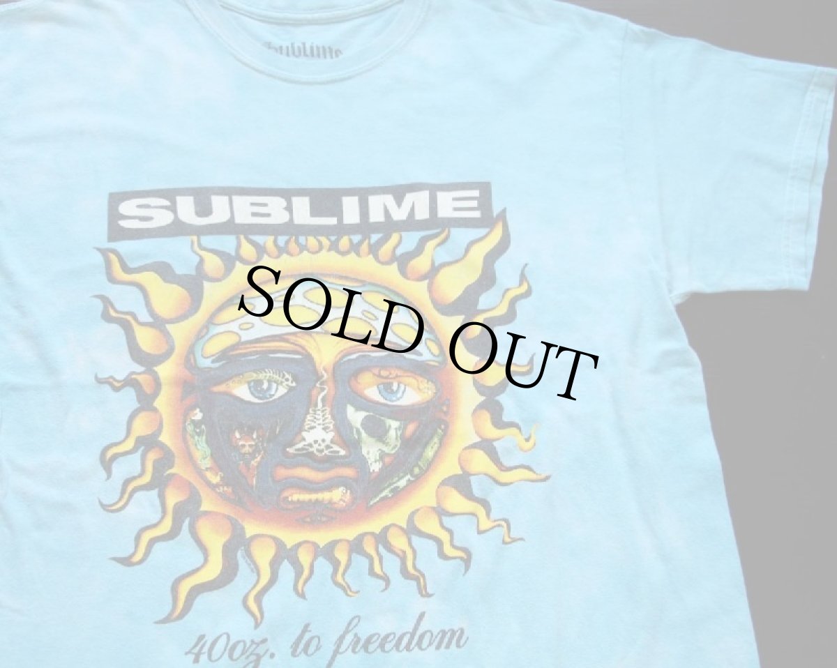 画像1: SUBLIME 40oz. To Freedom ムラ染め コットン バンドTシャツ 水色 L (1)