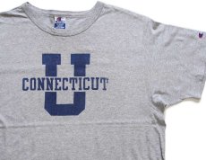 画像1: 90s Championチャンピオン CONNECTICUT U Tシャツ 杢グレー XL (1)