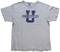 画像2: 90s Championチャンピオン CONNECTICUT U Tシャツ 杢グレー XL (2)