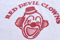 画像4: 80s USA製 RED DEVIL CLOWNS YAARAB ピエロ リンガーTシャツ 白×赤★シュライナー フリーメイソン (4)