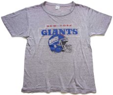 画像2: 80s USA製 Championチャンピオン NFL NEW YORK GIANTS アメフト ひび割れプリント Tシャツ ボロ 杢グレー L (2)