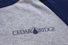 画像5: 00s CEDAR RIDGE STAFF ラグランTシャツ 杢グレー×紺 L (5)