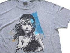 画像1: 80s USA製 Hanes Les Miserables レ ミゼラブル ミュージカル 両面プリント Tシャツ 杢グレー XL (1)