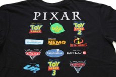 画像4: DISNEYディズニー PIXAR TOY STORYトイストーリー MONSTERS,INC.モンスターズインク Carsカーズ ムービー ロゴ コットンTシャツ 黒 L (4)