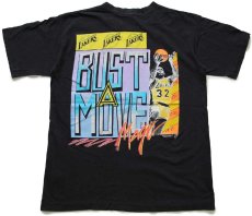 画像1: 90s NBA LOS ANGELES LAKERS レイカーズ Magic Johnson マジック ジョンソン BUST A MOVE コットンTシャツ 黒 L (1)