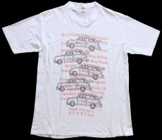 画像1: 80s USA製 JIMMY'Z E-Z in E-Z out ジミーズ ウッディーワゴン 両面プリント コットンTシャツ 白 (1)