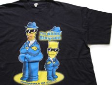 画像1: 90s The Blues Simpsons シンプソンズ バート ホーマー コットンTシャツ 黒 (1)