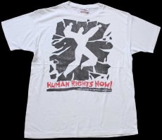 画像2: 80s USA製 Reebokリーボック HUMAN RIGHTS NOW! WORLD TOUR 1988 世界人権宣言 アート 両面プリント Tシャツ ライトグレー (2)