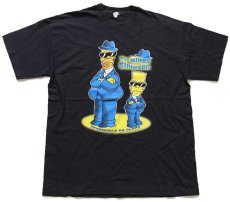 画像2: 90s The Blues Simpsons シンプソンズ バート ホーマー コットンTシャツ 黒 (2)