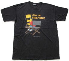 画像2: 90s The Simpsons シンプソンズ SONO UN FENO MENO! バート ディレクター コットンTシャツ 黒 (2)