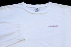 画像3: 00s patagoniaパタゴニア Beneficial T's ロゴ バックプリント オーガニックコットン 長袖Tシャツ 白 XL (3)