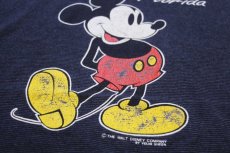 画像4: 90s USA製 Velva Sheen DISNEYディズニー ミッキー マウス Florida ボーダー Tシャツ チャコールグレー L (4)