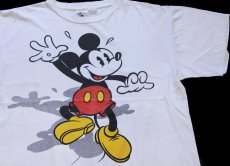 画像1: 90s Disneyディズニー ミッキー マウス コットンTシャツ 白 (1)