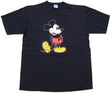 画像2: 80s USA製 Disneyディズニー ミッキー マウス コットンTシャツ 黒 (2)