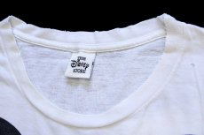 画像5: 90s USA製 Disneyディズニー ミッキー マウス 両面 染み込みプリント コットンTシャツ ボロ 白 (5)