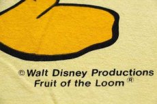 画像5: 80s USA製 Disneyディズニー ドナルドダック 染み込みプリント コットンTシャツ 薄黄 (5)