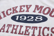 画像4: 90s USA製 Disneyディズニー MICKEY MOUSE 1928 ATHLETICS ミッキー マウス コットン アスレチックTシャツ 生成り L/XL (4)