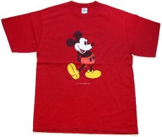 画像2: 80s USA製 DISNEYディズニー ミッキー マウス コットンTシャツ 赤 L (2)