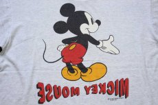 画像4: 90s USA製 Disneyディズニー MICKEY MOUSEミッキー マウス Florida 両面プリント Tシャツ 杢ライトグレー XL (4)