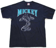 画像2: 90s USA製 Disneyディズニー MICKEY ミッキー マウス コットンTシャツ 黒 フェード XL (2)