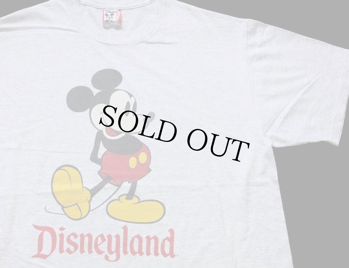 画像1: 90s USA製 Disneyディズニー ミッキー マウス Disneylandディズニーランド コットンTシャツ 杢ライトグレーXL (1)