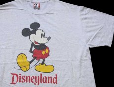 画像1: 90s USA製 Disneyディズニー ミッキー マウス Disneylandディズニーランド コットンTシャツ 杢ライトグレーXL (1)