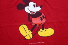 画像4: 80s USA製 DISNEYディズニー ミッキー マウス コットンTシャツ 赤 L (4)