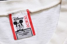 画像5: 90s USA製 Disneyディズニー MICKEY MOUSE 1928 ATHLETICS ミッキー マウス コットン アスレチックTシャツ 生成り L/XL (5)