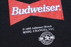 画像6: 90s USA製 Budweiserバドワイザー YOUR PAD OR MINE? スリーフロッグス カエル 両面プリント コットンTシャツ 黒 XL (6)