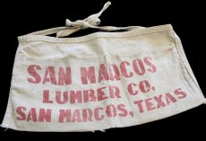 画像1: ビンテージ SAN MARCOS LUMBER CO. キャンバス ワークエプロン 生成り★前掛け (1)