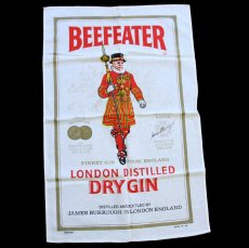 画像1: ビンテージ 英国製 BEEFEATER LONDON DISTILLED DRY GIN 染み込みプリント コットン タペストリー (1)