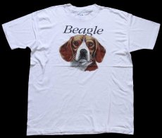 画像2: 90s USA製 Hanes Beagle ビーグル ドッグ アート Tシャツ 白 XL (2)