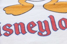 画像5: 80s USA製 Disneyディズニー Disneylandディズニーランド ドナルドダック コットン リンガーTシャツ 白×青 (5)