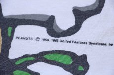 画像4: 90s USA製 スヌーピー ウッドストック 全面 染み込みプリント Tシャツ 白 (4)