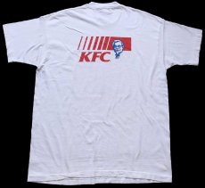 画像3: 90s USA製 SAVE THE BIG CHICKEN KFC ケンタッキーフライドチキン ロゴ 両面プリント コットンTシャツ 白 XL (3)