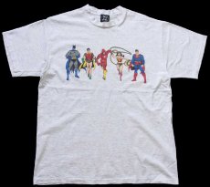 画像2: 90s USA製 DC COMICS スーパーマン バットマン キャラクター両面プリント コットンTシャツ 杢ライトグレー XL (2)