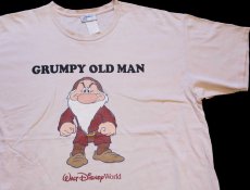 画像1: 00s Walt Disney World ディズニー GRUMPY OLD MAN 七人の小人 コットンTシャツ ベージュ XL (1)