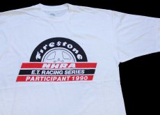 画像1: 90s Firestone NHRA E.T.RACING SERIES PARTICIPANT 1990 コットンTシャツ 白 M (1)